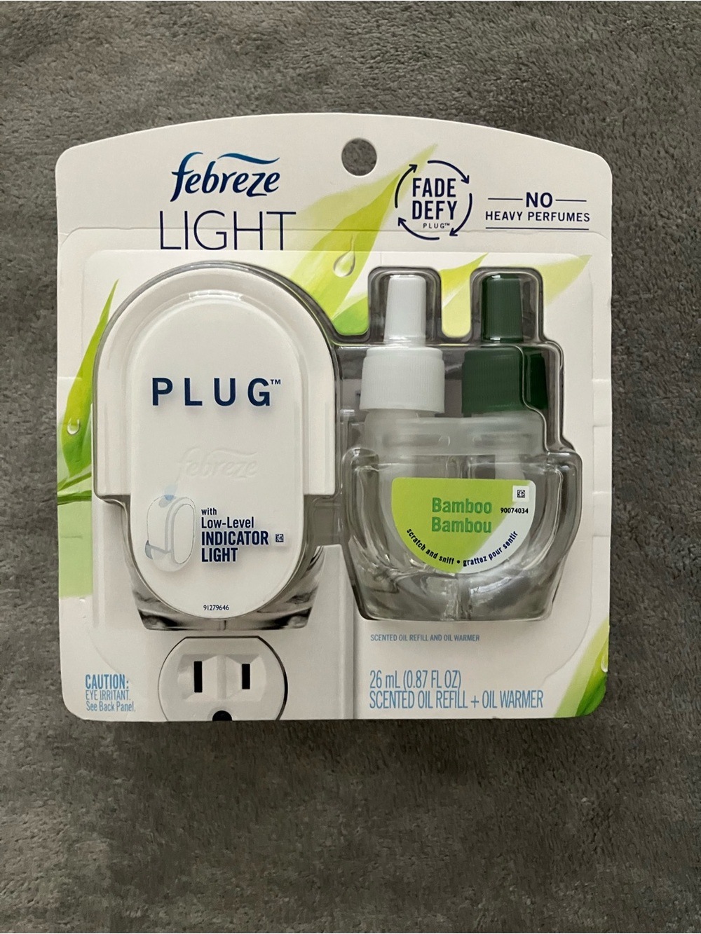 Febreze Light Plug-In Air Freshener Refill - Bamboo Scent (White/Green)